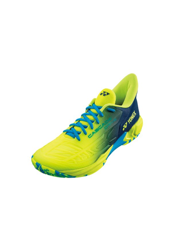 YONEX - Buty do badmintona Yonex Power Cushion Cascade Drive. Kolor: żółty, niebieski, wielokolorowy. Materiał: guma, syntetyk, materiał