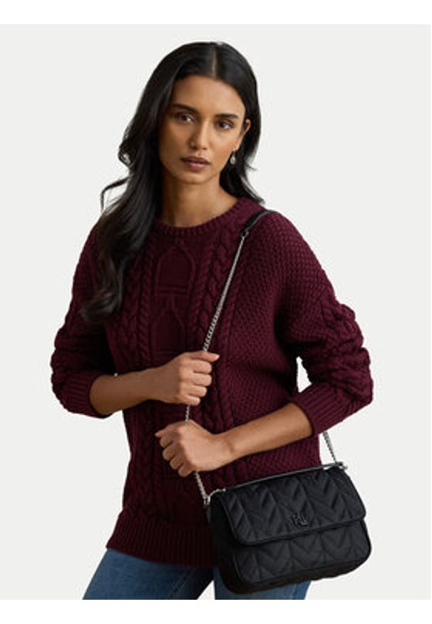 Lauren Ralph Lauren - LAUREN RALPH LAUREN Torebka 431P04319003 Czarny. Kolor: czarny. Materiał: skórzane