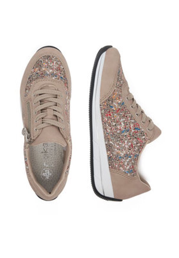 Rieker Sneakersy N1112-62 Beżowy. Kolor: beżowy. Materiał: materiał