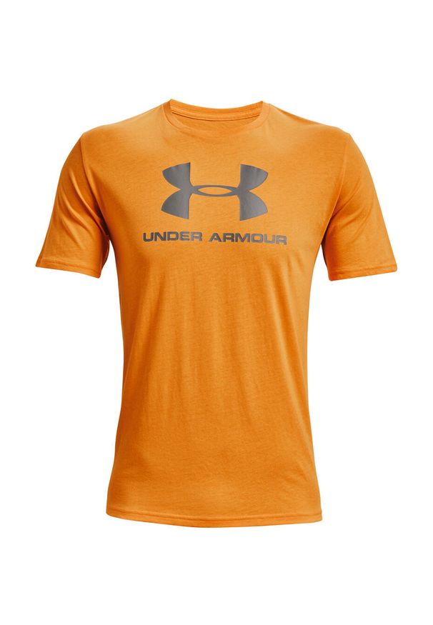 Koszulka fitness męska Under Armour Sportstyle Logo SS. Kolor: pomarańczowy. Długość rękawa: krótki rękaw. Długość: krótkie. Sport: fitness