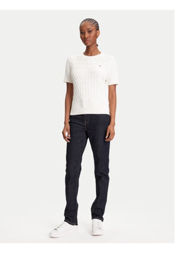 TOMMY HILFIGER - Tommy Hilfiger Sweter WW0WW45656 Écru Regular Fit. Materiał: bawełna