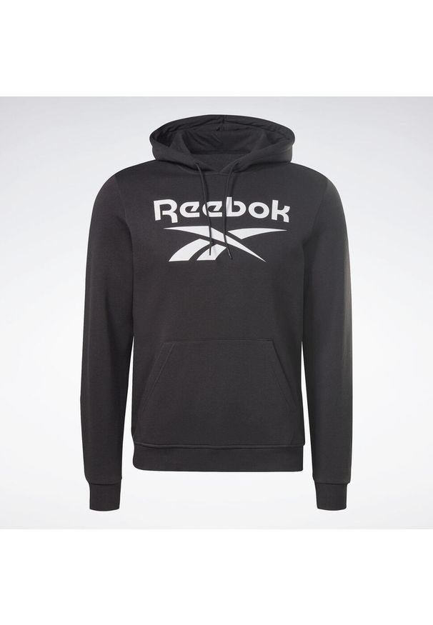Reebok - Bluza dresowa męska REEBOK kangurka. Kolor: czarny. Materiał: dresówka