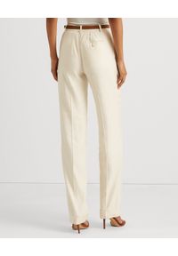 Lauren Ralph Lauren - LAUREN BY RALPH LAUREN - Lniane spodnie z zakładkami. Stan: podwyższony. Kolor: biały. Materiał: len #5