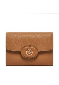 Tory Burch Mały Portfel Damski 165002 Brązowy. Kolor: brązowy. Materiał: skóra