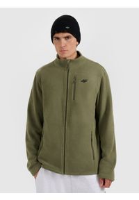 4f - 4F Polar regular ze stójką męski - khaki M. Typ kołnierza: kołnierzyk stójkowy. Kolor: oliwkowy, wielokolorowy, brązowy. Materiał: polar