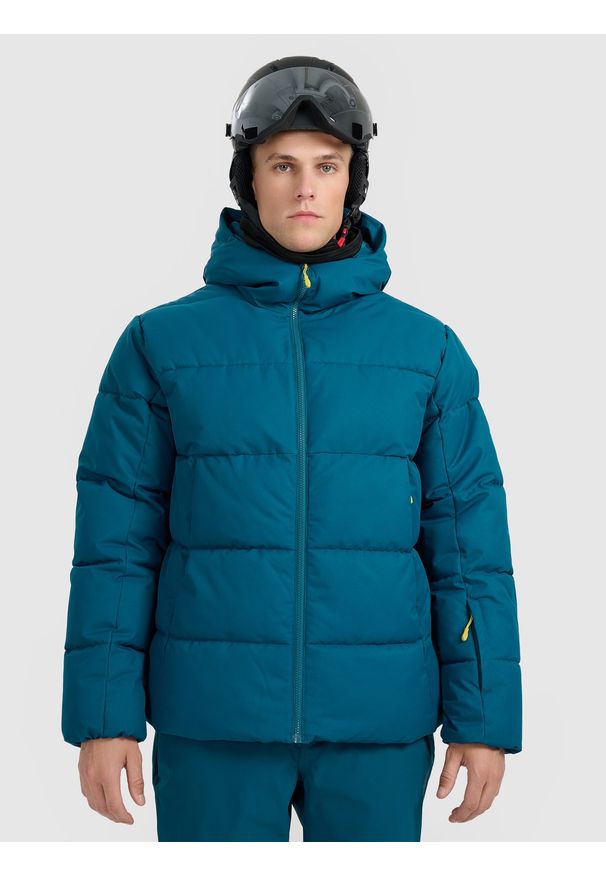 4f - 4F Kurtka narciarska membrana 5000 męska - granatowa 3XL. Kolor: niebieski. Materiał: poliester, materiał. Wzór: gładki. Sezon: zima