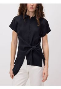 Reserved - Bluzka z modalem - czarny. Kolor: czarny. Materiał: tkanina #1