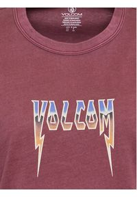 Volcom T-Shirt Truly Ringer B3512307 Bordowy Regular Fit. Kolor: czerwony. Materiał: bawełna #2