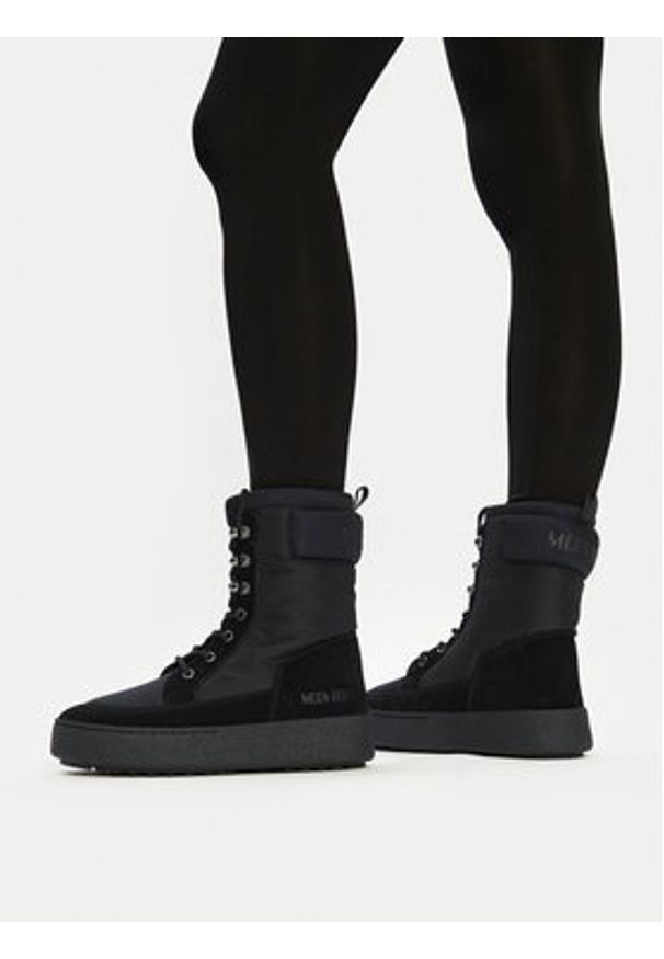 Moon Boot Śniegowce Ltrack Combat 80D2450200 Czarny. Kolor: czarny. Materiał: skóra, zamsz