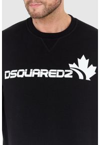 DSQUARED2 Czarna bluza męska z białym logo z liściem. Kolor: czarny #5