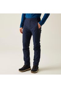 Regatta - Spodnie męskie zimowe ocieplane Highton. Kolor: niebieski. Materiał: materiał. Sezon: zima. Sport: turystyka piesza #1