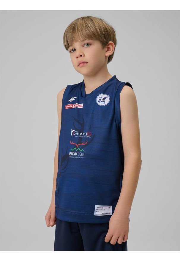 4f - 4F Koszulka meczowa replika wyjazdowa z sezonu 2025/26 dziecięca 4F x Isands Wichoś Jelenia Góra - granatowa 146/152 (10-12 lat). Kolor: niebieski. Materiał: materiał. Długość: długie. Wzór: nadruk. Sezon: lato. Sport: fitness
