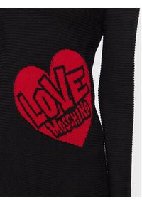 Love Moschino - LOVE MOSCHINO Sukienka dzianinowa WSE0810X A125 Czarny Regular Fit. Kolor: czarny. Materiał: wełna #5