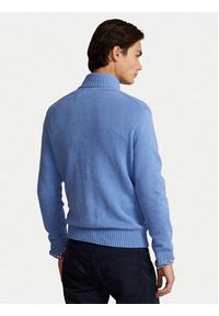 Polo Ralph Lauren Sweter 710859939005 Niebieski Regular Fit. Typ kołnierza: polo. Kolor: niebieski. Materiał: bawełna #5
