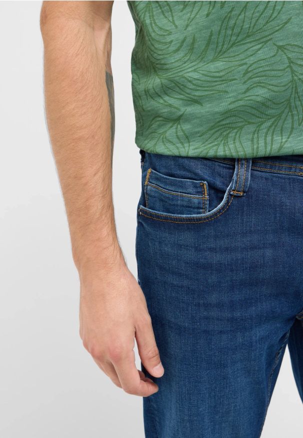 Męskie Spodnie Jeansowe Mustang Style Oregon Slim Denim Blue 1016318 5000 502