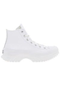 Buty Converse Chuck Taylor All Star Lugged 2.0 A03705C - białe. Kolor: biały. Materiał: guma, skóra. Szerokość cholewki: normalna. Wzór: jodełka. Obcas: na platformie. Model: Converse All Star