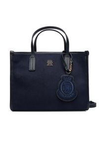 TOMMY HILFIGER - Tommy Hilfiger Torebka Th City Small Tote Melton AW0AW17852 Granatowy. Kolor: niebieski