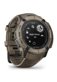 GARMIN - Zegarek sportowy Garmin Instinct 2X Solar Tactical Edition (jasnobrązowy / jasnobrązowy pasek). Rodzaj zegarka: smartwatch. Kolor: brązowy. Styl: sportowy