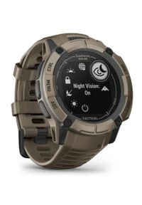 GARMIN - Garmin Instinct 2X Solar Tactical Edition (jasnobrązowy / jasnobrązowy pasek). Rodzaj zegarka: smartwatch. Kolor: brązowy. Styl: biznesowy, militarny