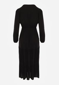 Renee - Czarna Sukienka Rozkloszowana z Falbanką i Koronką Kiaya. Kolor: czarny. Materiał: koronka. Wzór: koronka. Długość: maxi #3