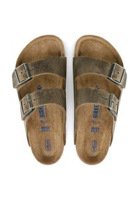 Birkenstock - BIRKENSTOCK ARIZONA FL WB FADED Klapki męskie khaki. Okazja: na co dzień, na spacer, do pracy. Kolor: zielony. Styl: casual #2