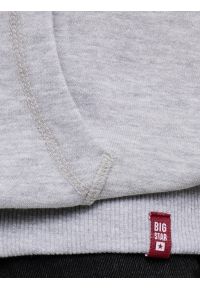 Big-Star - Bluza męska z kapturem szara Litson 901. Typ kołnierza: kaptur. Kolor: szary. Materiał: żakard, bawełna, poliester #6