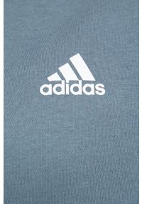 Adidas - adidas Bluza HD6754 damska kolor szary gładka. Kolor: szary. Materiał: bawełna. Długość rękawa: raglanowy rękaw. Wzór: gładki #3