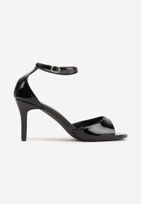 Born2be - Czarne Klasyczne Sandały na Szpilce z Paskiem Wokół Kostki Berenne. Okazja: na co dzień, na randkę. Zapięcie: pasek. Kolor: czarny. Materiał: jeans. Obcas: na szpilce. Styl: klasyczny. Wysokość obcasa: średni #5