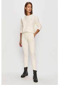 Pinko - Spodnie. Kolor: biały. Materiał: bawełna, dzianina. Wzór: gładki #3