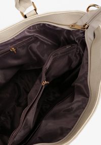 Born2be - Jasnobeżowa Torebka Shopperka z Ozdobną Kieszonką i Dodatkowym Paskiem Frosima. Kolor: beżowy. Styl: biznesowy, klasyczny, elegancki, casual. Rodzaj torebki: na ramię #3