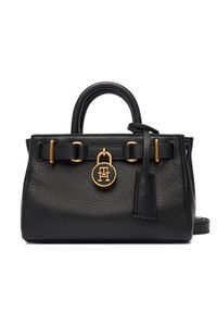 TOMMY HILFIGER - Tommy Hilfiger Torebka American Icon Micro Tote Leather AW0AW18167 Czarny. Kolor: czarny. Materiał: skórzane #7