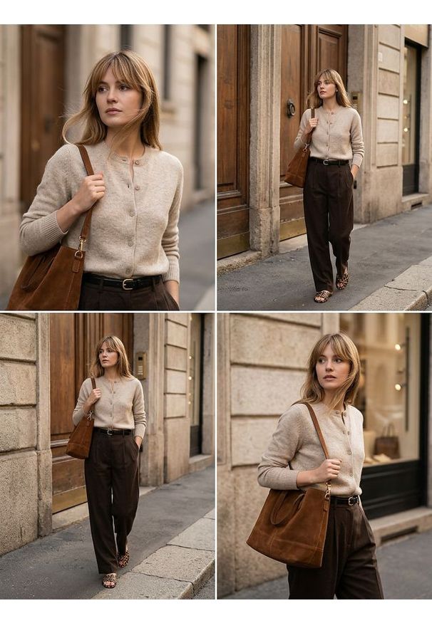 Sinsay - Kardigan z guzikami z domieszką wełny - beżowy. Kolor: beżowy. Materiał: wełna