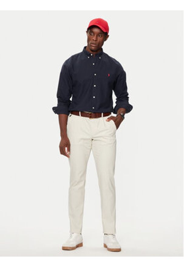 Polo Ralph Lauren Koszula Bsr 710723610 Granatowy Slim Fit. Typ kołnierza: polo. Kolor: niebieski. Materiał: bawełna