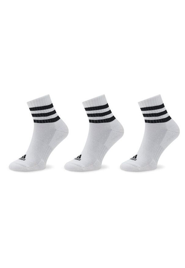 Adidas - adidas Skarpety Niskie Unisex 3-Stripes Cushioned Sportswear Mid-Cut Socks 3 Pairs HT3456 Biały. Kolor: biały. Materiał: syntetyk