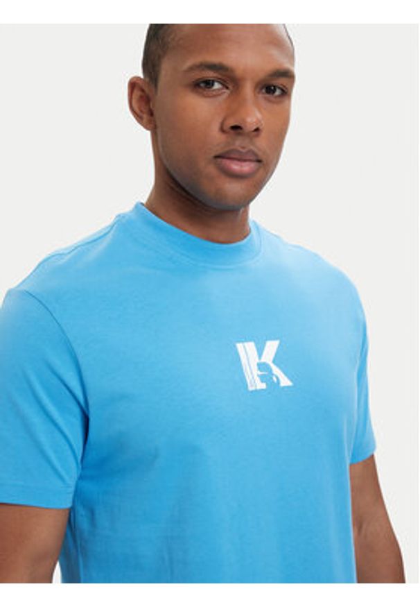 Karl Lagerfeld Jeans T-Shirt A1M17044 Niebieski Regular Fit. Kolor: niebieski. Materiał: bawełna