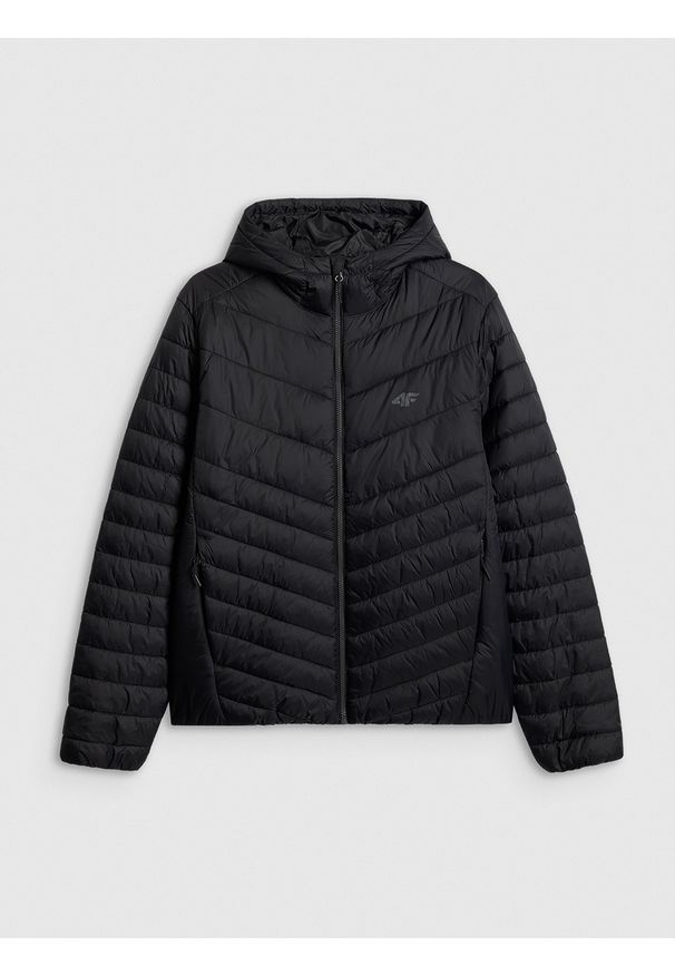 4f - 4F Kurtka z wypełnieniem syntetycznym męska - czarna XXL. Okazja: na co dzień. Kolor: czarny. Materiał: syntetyk. Styl: casual, klasyczny