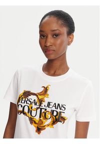 Versace Jeans Couture T-Shirt 79HAHE06 CJ00E Biały Regular Fit. Kolor: biały. Materiał: bawełna #4