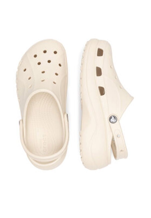 Crocs Klapki BAYA PLATFORM CLOG 208186-11S Beżowy. Kolor: beżowy. Materiał: materiał, syntetyk. Obcas: na platformie
