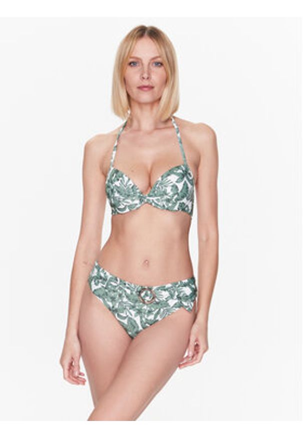 TwinSet - TWINSET Dół od bikini 231LMMB66 Zielony. Kolor: zielony. Materiał: syntetyk