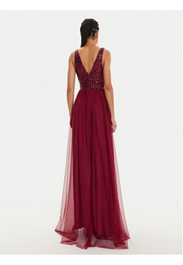 Rinascimento Sukienka wieczorowa CFC012005200 Bordowy Regular Fit. Kolor: czerwony. Materiał: syntetyk. Styl: wizytowy