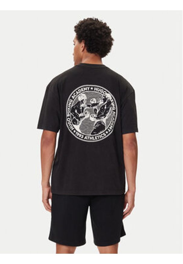 Hugo - HUGO T-Shirt Dwresto 50542366 Czarny Regular Fit. Kolor: czarny. Materiał: bawełna