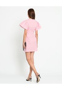 Alexander McQueen - ALEXANDER MCQUEEN - Różowa sukienka mini. Kolor: różowy, wielokolorowy, fioletowy. Materiał: wełna, jedwab. Typ sukienki: rozkloszowane. Długość: mini #3