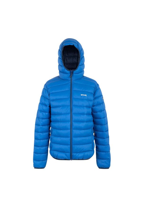 Regatta - Męska Ocieplana Kurtka Z Kapturem Marizion. Typ kołnierza: kaptur. Kolor: niebieski. Materiał: puch. Sport: turystyka piesza