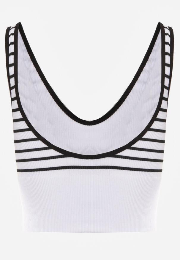 Renee - Czarno-Biały Tank Top z Prążkowanego Materiału w Print w Paski Sesarila. Okazja: na co dzień. Kolor: czarny. Materiał: materiał, prążkowany. Wzór: nadruk, paski. Styl: elegancki, casual, klasyczny