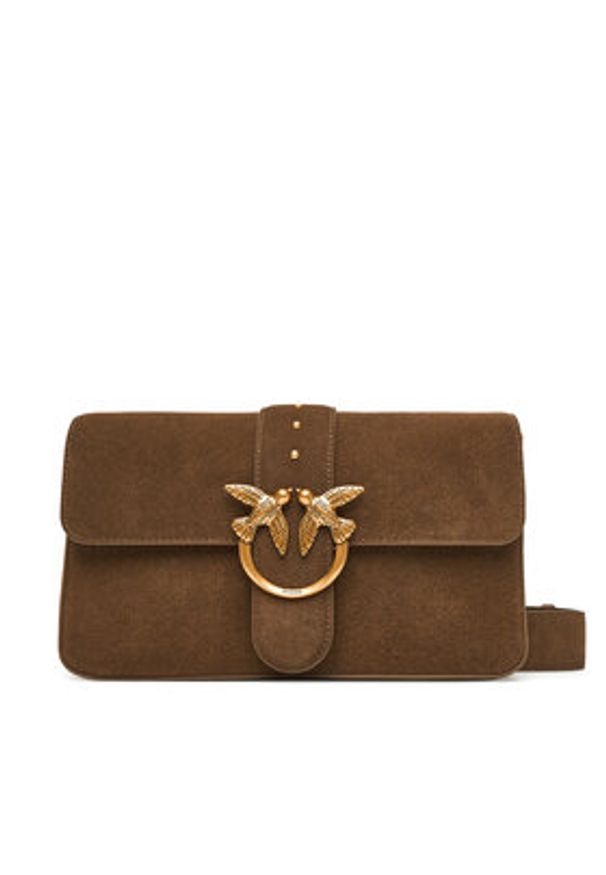 Pinko - PINKO Torebka Love One Classic Slouchy Fl PE 25 PLTT 104524 A2CC Khaki. Kolor: brązowy. Materiał: skórzane, zamszowe