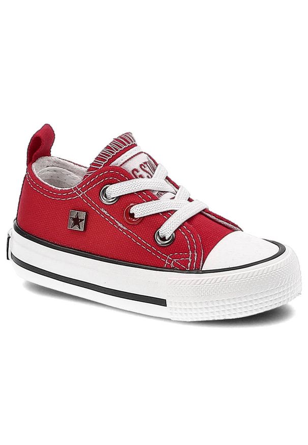 Big-Star - Czerwone Trampki Big Star Dziecięce Buty Wsuwane. Zapięcie: bez zapięcia. Kolor: czerwony. Materiał: materiał, guma. Szerokość cholewki: normalna