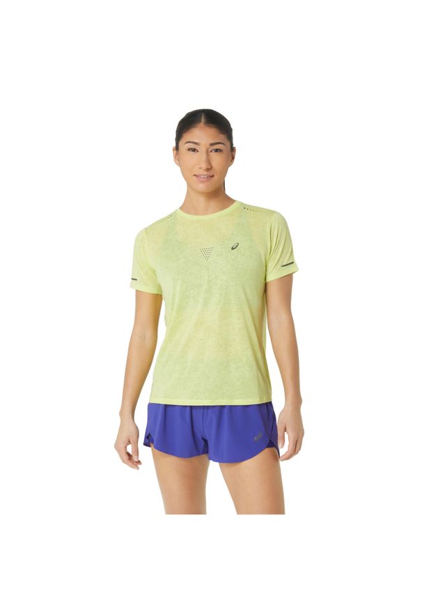 Asics - T-shirt sportowy z krótkim rękawem damski ASICS Metarun Pattern SS Top. Kolor: żółty. Materiał: poliester. Długość rękawa: krótki rękaw. Długość: krótkie
