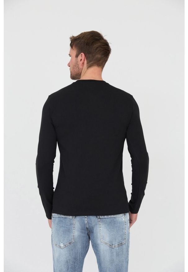 Guess - GUESS Czarny męski longsleeve Core Tee, Rozmiar L. Kolor: czarny. Długość rękawa: długi rękaw