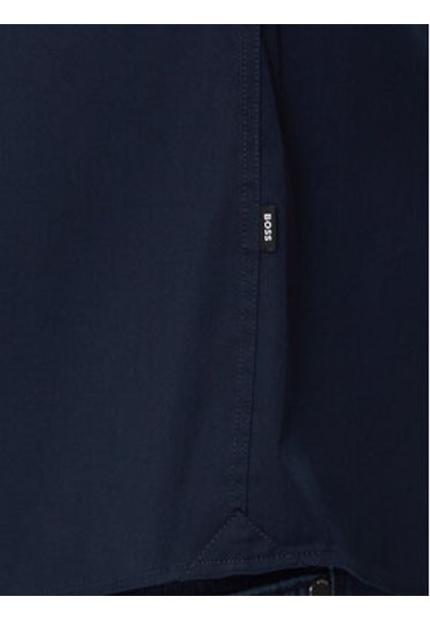 BOSS - Boss Koszula Roan 50520291 Granatowy Slim Fit. Kolor: niebieski. Materiał: bawełna
