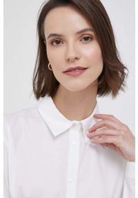 Sisley koszula damska kolor beżowy regular z kołnierzykiem klasycznym. Typ kołnierza: kołnierzyk klasyczny. Kolor: beżowy. Materiał: tkanina. Styl: klasyczny #4